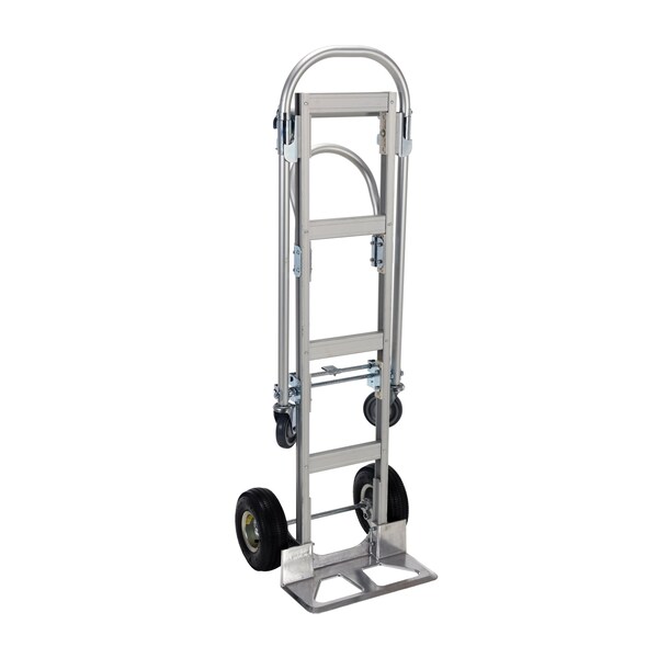 Silver Aluminum Convertible 2 in 1 Hand Truck 62 1/4 in High